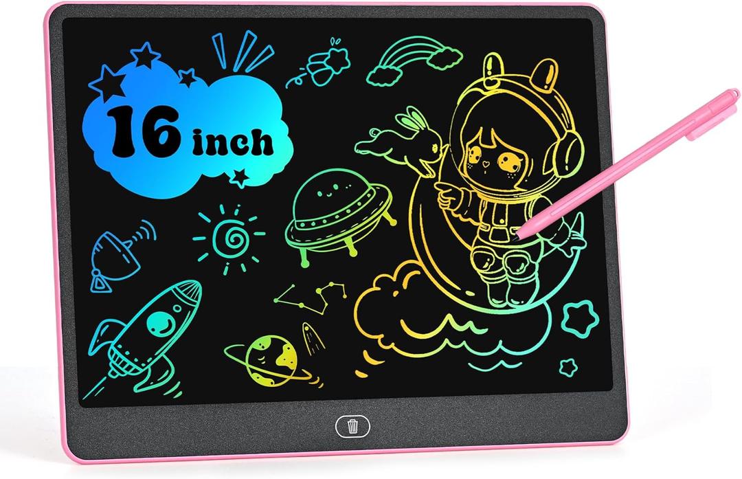 LCD Writing Tablet, 16 Inch Colorful Doodle Board Drawing Tablets for Kids, Toddler Educational Learning Toys for 3 4 5 6 7 8 Year Old Boys Girls Birthday Christmas Gift