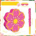 Aoriher Daisy Flower Piata Set with Blindfold and Bat Pink Flower Piata Daisy Hippie Boho Game for Birthday Baby Shower Gender Reveal Wedding Floral Party Supplies Decorations (Pink Flowers)