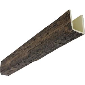 Ekena Millwork 5 1/2"W x 5 1/2"H x 144"L 3-Sided (U-Beam) Salvaged Timber HeritageTimber Faux Wood Ceiling Beam, Kona Brown