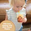 The First Years Take & Toss Moana Straw Cups - Spill-Proof Kids Cups with Snap-On Lids and Straws - Portable and Dishwasher Safe - 10 Oz - 10 Count - Ages 18 Months and Up