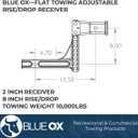 Blue Ox BX88340 8 Rise/Drop Receiver 2" Receiver | Holds Up to 10,000 lbs | Built-in Anti-Rattle Bolts | Must be Used in a Level Position