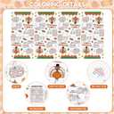 Happy Thanksgiving Coloring Tablecloth for Kids-Giant Thanksgiving Paper Activity Table Cover, Jumbo Fall Turkey Coloring Games Poster Crafts for Thanksgivings Table Decor Party Favors,54 x 108 Inch (Thanksgivng 1 Pcs)