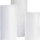 saun Round Cylinder Pedestal Display Plinths Pillars,White Iron Round Cylinder Pedestal Display, Plinths Pillars for DIY Wedding Party (3 Pcs)