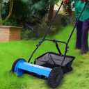 Reel Lawn Mower with Grass Catcher and Tool-Free Blade Adjustment, 5-Blade Manual Push Lawn Mower, 5-Position Height Adjustable