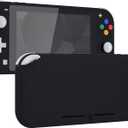 eXtremeRate Soft Touch Black DIY Replacement Shell for Nintendo Switch Lite, NSL Handheld Controller Housing w/Screen Protector, Custom Case Cover for Nintendo Switch Lite
