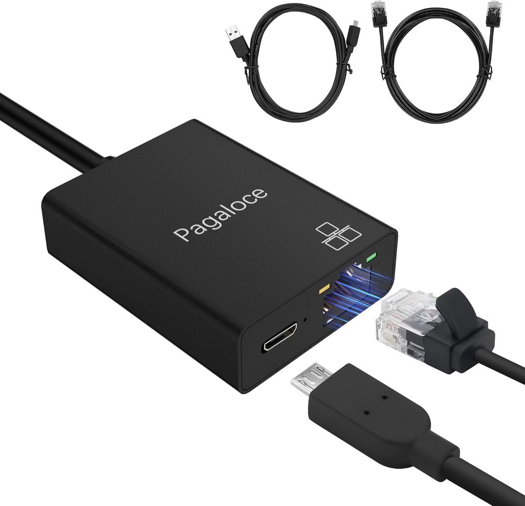 Ethernet Adapter for Fire TV Stick, Micro USB to RJ45 Adapter, Compatible with Fire TV Stick Basic/2nd/4k/Lite, Chromecast 1/2/3/Ultra/Audio, with Micro USB Power Cable & Ethernet Cable, 100Mbps (kit03 :AII-in-one)