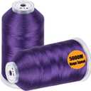 New Brothread - 2 Huge Spools 5000M Each Polyester Embroidery Machine Thread 40WT for Commercial and Domestic Machines - Purple
