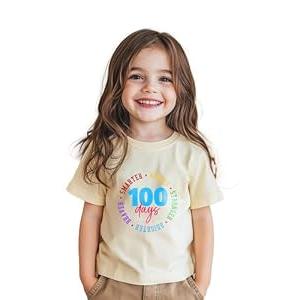 100 Days of School Shirt Kids Toddler Boys Girls 100th Day of School Costume T-Shirt Short Sleeve Tops Graphic Tee 3-4T