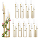 Gold Candelabra Centerpieces for Tables,Acrylic Candelabra 5 Arm for Wedding Tall Floor Candle Holder for Concert Party Housewarming Gifts centros de mesa para bodas candelabros navideos10PCS