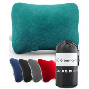 DREAMCARE Camping Pillow, Memory Foam Travel Pillow, Camping Accessories - Small Pillow Camping Essentials Camping Pillows for Sleeping, Backpacking Pillow, Travel Pillows for Sleeping (Medium, Green)