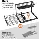 REALINN Under Sink Organizer, L-Shaped 2 Tier Pull Out Cabinet Organizer for Kitchen and Bathroom, Slide Out Under Cabinet Storage, Metal Under Sink Storage with Sliding Drawer, 50 lbs, Black 2 Pack