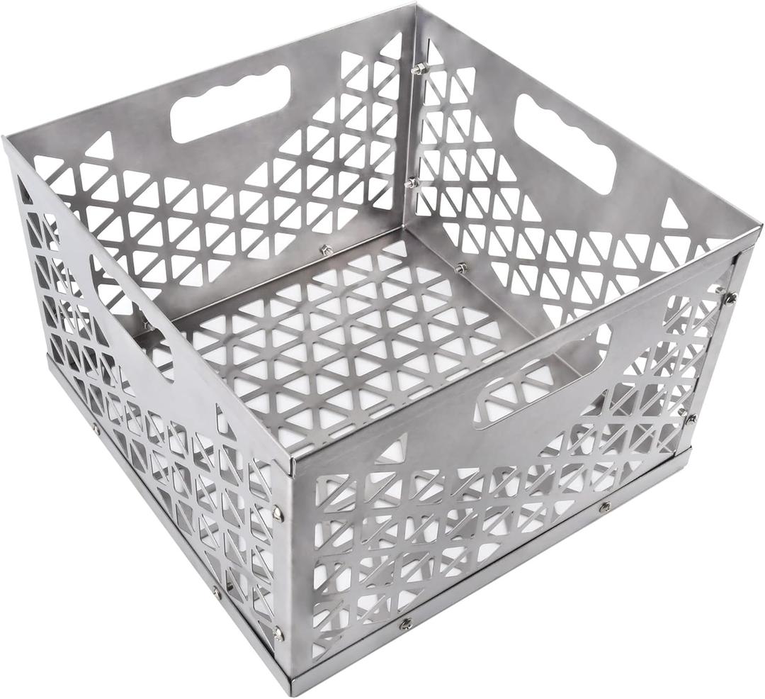 12 Inch Charcoal Firebox Basket for Oklahoma Joe Offset Smoker, Grill Accessories for Long and Efficient Smoking, 12" x 12" x 7.5 "Fire Basket for Oklahoma Joes Highland (Stainless Steel) (silver)