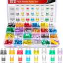 Nilight - 50019R 272pcs Standard & Mini & Low Profile Mini Blade Fuse Assortment, 2A 5A 10A 15A 20A 25A 30A 35A Replacement Fuses for Car Boat Truck SUV Automotive