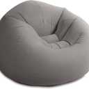 Intex 68579EP Beanless Bag Inflatable Lounge Chair: Corduroy Textured Flocking  Durable Vinyl  Folds Compactly  220lb Weight Capacity  45" x 45" x 28"