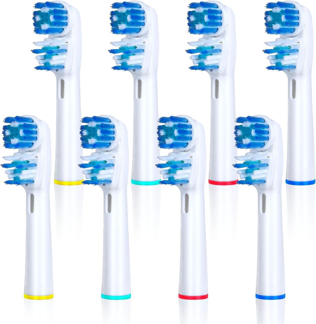 Replacement Brush Heads Compatible with Oral B- Double Clean Design, Double Clean Brush Heads, Compatible with Braun Oral-B Dual Clean Electric Toothbrush (8-Pack)
