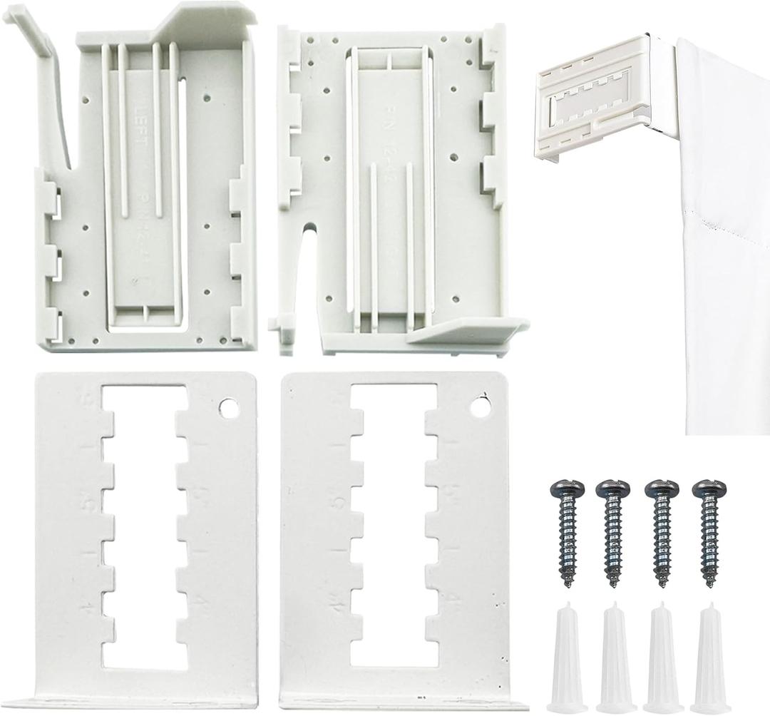 Amazing Drapery Hardware 2.5 Inch Pocket Rod Brackets - Adjustable 3.5 to 6 Inch Clearance, Universal for Wide Pocket Rods - 1 Pair with Screws and Plugs