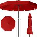 11FT Patio Umbrella Table Market Umbrella w/Crank Outdoor Umbrellas for Garden, Deck, Backyard, Pool and Beach, Red