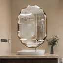Single Beveled Edge Frameless Wall Mount Bathroom Vanity Mirror, 30 X 40