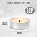 Unscented Tealight Candles - 100 Pack 4 Hours Smokeless White Small Tea Candles for Weddings,Warmer Home Decor for Home
