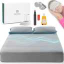 Grounding Sheets Queen Size Grey - Sleep Ritual Bundle - 90% Organic Cotton + 10% Pure Silver Fiber - Earthing Sheets w/15ft Grounding Cord, Mulberry Silk Mask, Outlet & Conductivity Tester