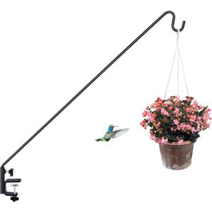 ERYTLLY 3 Inch Clamp Deck Hook Wall Pole Wall Mounted Deck Hook Wall Bracket for Hanging Bird Feeder,Plants,Wind Chimes,Lanterns 1 Pack