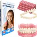 DIY Denture Kit Full Set of Top & Bottom Fake Teeth for at-Home Smile Enhancement,Crafting Partial or Full Denture for Comfortable,Easy & Universal Fit