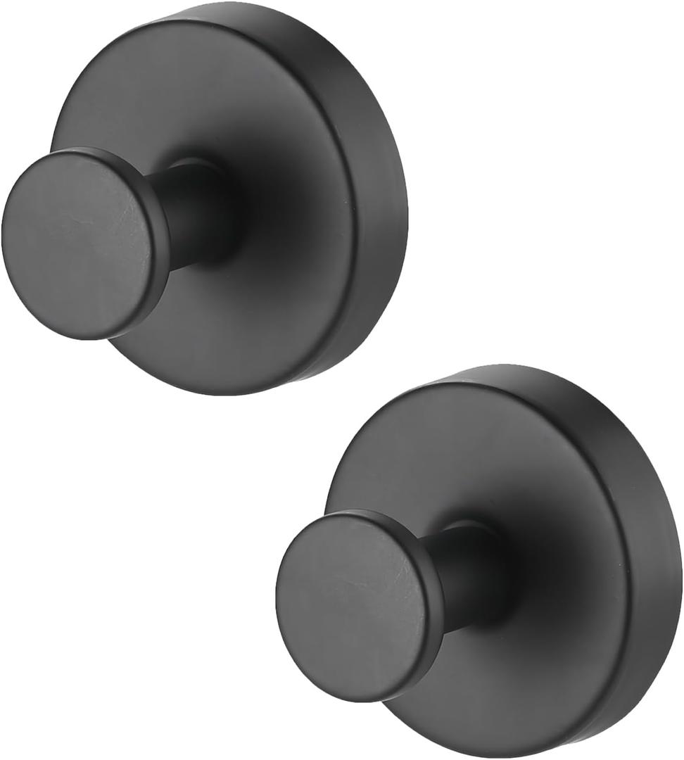 3 x Shower Suction Cup Hooks, 2-Pack Shower Hooks for Bathroom, Kitchen, Glass Door, Mirror, Tile, Holds 15 Pounds of Objects, No Drilling Required, Reusable (Black)