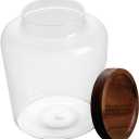 HAKIDZEL Large Glass Tea Jar with Acacia Wood Lid Airtight Grain Storage Container for Kitchen Organization Transparent Food Canister for Sugar Tea Leaves and Pantry Items