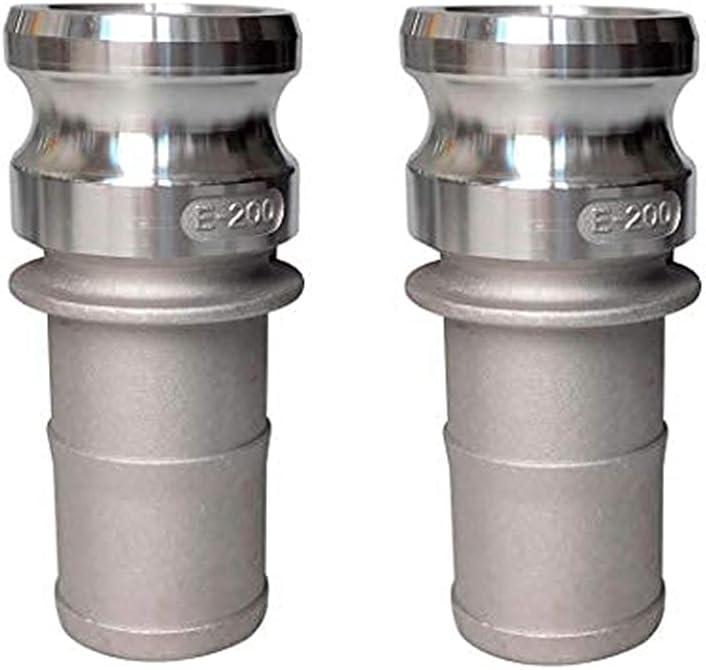 2pc Aluminum Camlock Fittings part E, Cam & GrooveHose Fittings -2 inch Male Adapter & Coupling