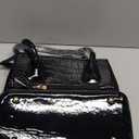 XingChen Handbag and Purse for Women Patent Leather Shoulder Bag Crocodile Pattern Top-Handle Satchel Tote Wallet (Black)