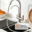 Kitchen Faucet with Water Filter Spout 2-in-1 Brushed Nickel Pull-Down Sink Faucet, NSF-Certified Filtered Water Tap, Single-Handle with Detachable Deck Plate Fits 1 or 3 Hole by OWOFAN