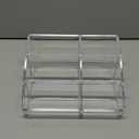 STORi Clear Plastic Vanity Makeup Organizer | 6-Compartment Holder for Brushes, Eyeshadow Palettes, & Beauty Supplies | Curved Front Design | Made in USA