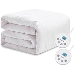 Heated Diamond Quilted Mattress Pad,Queen Size Dual Control,Soft Bed Warmer,10 Heat Settings,1-12 Hours Auto-Off,Fast Heating,ETL Certified,Machine Washable,Fit Up to 18" Deep Pocket,60"x80"