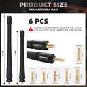 Universal Car Antenna Compatible with Ford Jeep JKU JLU Wrangler JK Rubicon Sahara Gladiator 2007-2024, Designed for Optimized FM/AM Reception, Flexible Rubber Antenna Replacement, (2in1,7&13IN)