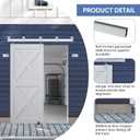 Exterior Barn Door Hardware, BARNSMITH 5FT Sliding Barn Doors Hardware Kit Heavy Duty Track for Indoor and Exterior DoorsWall Mount Kit, Silver(NO Door, Hardware Only)