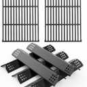 SafBbcue Grill Parts Kit for Nexgrill 720-0925P 720-0925 Replacement Parts 4 Burner, Grill Grates for Nexgrill 5 Burner 720-0925 Cast Iron, Porcelain Steel Grill Heat Plates for Nexgrill 720-0925P