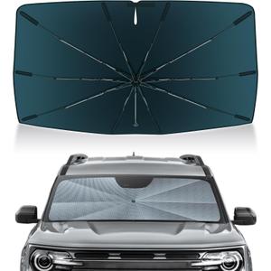 Autorder Windshield Sun Shade Umbrella for 2021-2025 2026 Ford Bronco Sport Accessories,Upgraded Ice Crystal Material,Easy Setup Umbrella Sunshade for Car Windshield,100% Sun Blocking(Not for Bronco)
