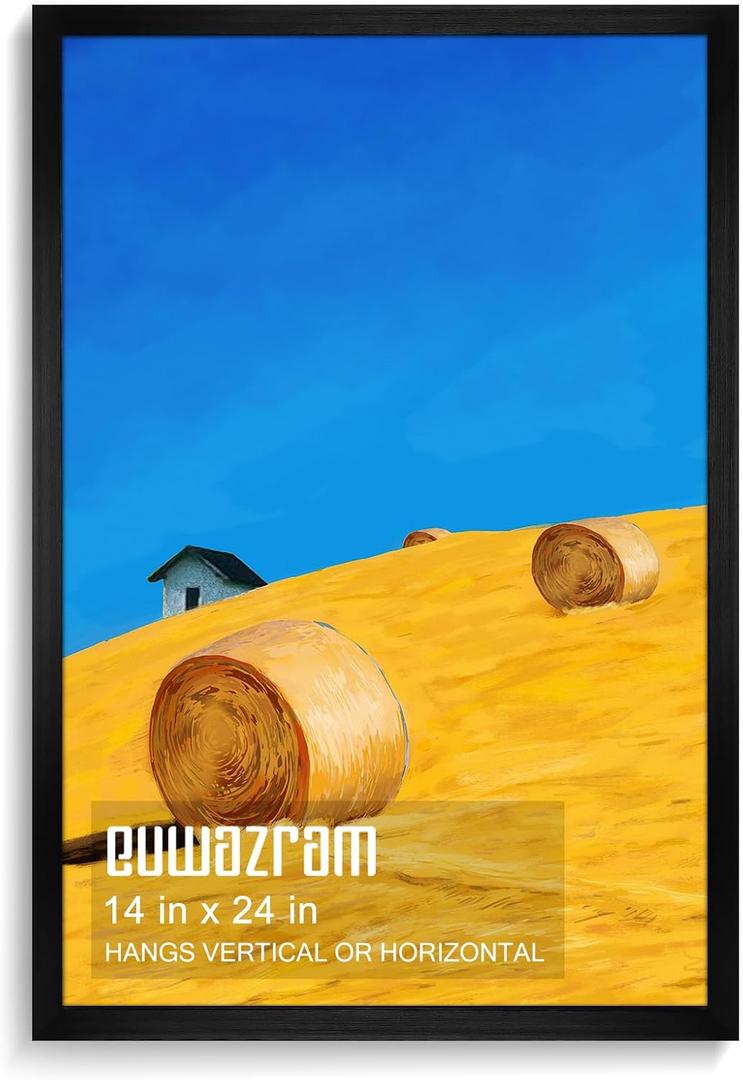 Matte Black 14x24 Frame - Single Frame, 14 x 24 Poster Frame for Artwork, Puzzles, Photos and Movie Posters Picture Frames, Perfect Christmas Frame