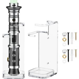 Cosmos 1 Pc Lightsaber Wall Mount Stand Vertical Light Saber Display Rack Acrylic Lightsaber Holder Wall Lightsaber Display Stand Compatible with Savi's Lightsaber (Transparent Clear - 6.6 cm Dia. Thick Helt)