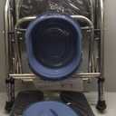 4 in 1 Folding Bedside Commode Chair for Elderly with Arms and Back,Adjustable Height Raised Toilet Seat with Handles,Adults Potty Chair for Seniors,Disabled Holds Up to 350 lbs (PU Soft Seat)