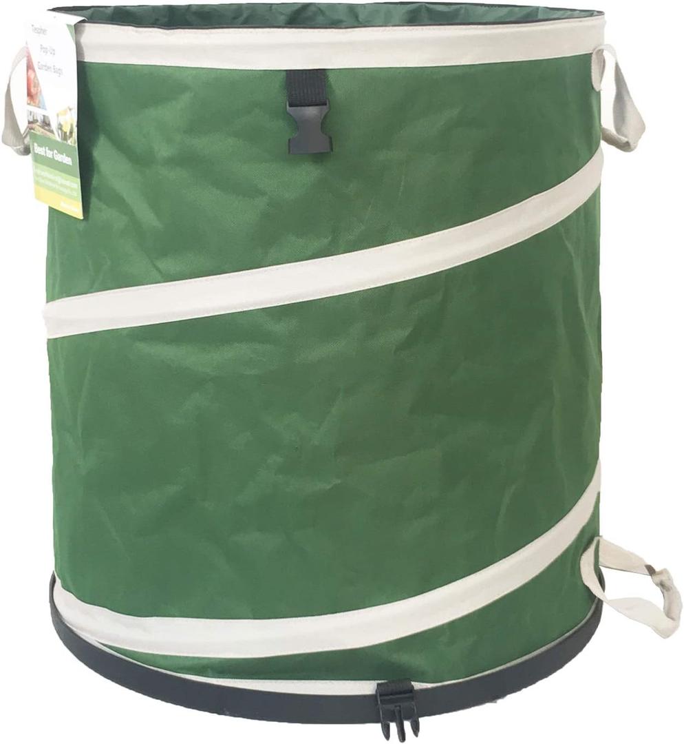 16-Gallon Collapsible Trash Can (16x19 in) Hard-Shell Bottom Yard Garden Bag for Pop-Up Trash Can, Recycling Bin, Yard Waste Container, RV Camping Waste Bin, Laundry Hamper, Lawn Grass, Leaf Bag, Weed Basket