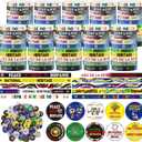 Remuuly 200 Pcs Colorful Hispanic Heritage Month Accessories Set Include 100 Silicone Bracelet 100 Inspirational Pin for Latino Hispanic Celebration Accessories