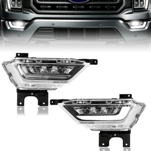 Driver Side LED Fog Light Compatible with 2021-2023 Ford F-150, Left Driver & Right Passenger Front Bumper Lamp with Bulbs, No Wiring Harness, Replaces FO2592259 19629200 ML3Z15201C