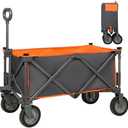 PORTAL Collapsible Wagon Cart, Heavy Duty Foldable Wagon Carts with Wheels, Folding Utility Wagon for Camping, Shopping, Garden, Sports, Beach