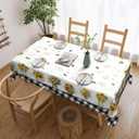 Oil-Resistant Tablecloth - Waterproof Washable Floral Design, 102x60 Inch Rectangular Table Cover for Kitchen Dining, Outdoor Picnic, Party, Home Decor
