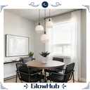 GlowHub Glass Pendant Light Milk White Glass Shade Modern Black Single 1 Light Ceiling Hanging Light Fixture Globe Pendant Lighting for Kitchen Island Dining Room Entryway Living Room, 8" Wide