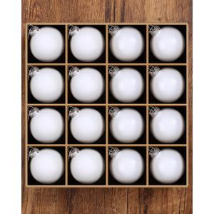 Syhood 16 Pcs Christmas Glass Ball Ornaments Set 2.36" Hanging Glass Bulbs with Loop Hanging String for Christmas Tree Decoration for Holiday Xmas Tree Gifts Home Decor (White)