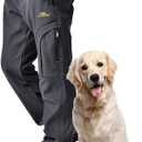 Toomett Men's hiking Snow Pants Skiing Winter Insulated Fleece lined Outdoor Water Repellent camping,walking,fishing (38, Grey)