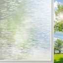 Frosted Glass Window Privacy Film Decorative, Bathroom Window Privacy Film for Glass Windows Cover, Static Cling, Removable, Reusable, Anti-UV, Anti-Glare, Heat Blocking, 35.4 Inch by