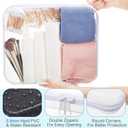 Sanwuta 6 Pcs Clear Hard Zipper Case Plastic Zipper Pouches Transparent Makeup Bag Pencil Case Pouches Toiletry Diaper Bag for Travel Toy Storage Organizer Bins (White,13.78 x 11.81 x 2 Inch)